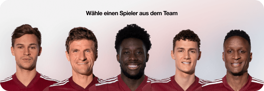 Wähle einen Spieler aus dem Team